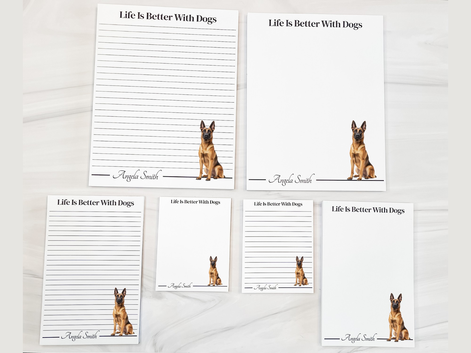 Personalized Belgian Malinois Notepad | Lined or Unlined
