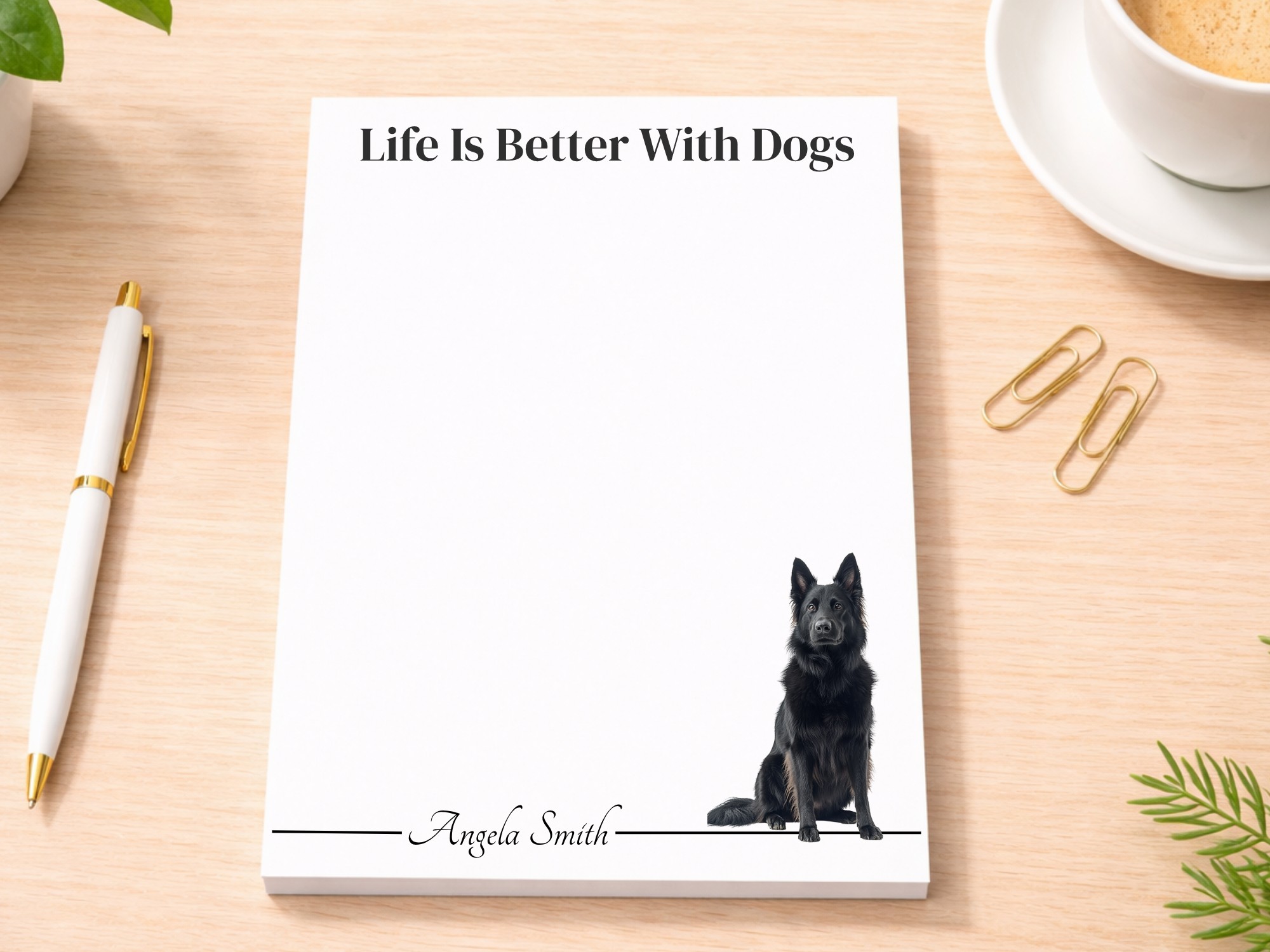 Personalized Belgian Sheepdog Notepad | Lined or Unlined