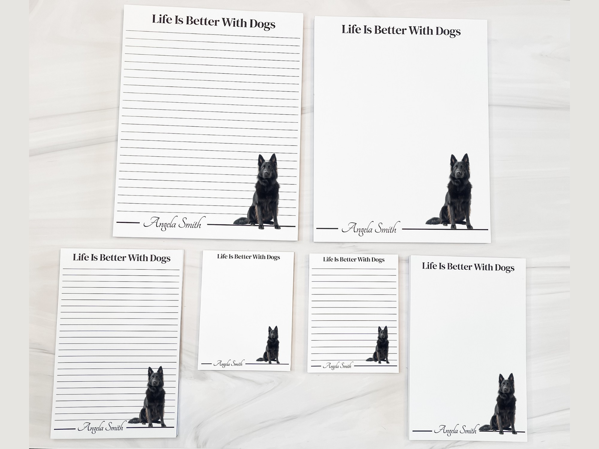 Personalized Belgian Sheepdog Notepad | Lined or Unlined
