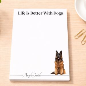 Personalized Belgian Tervuren Notepad - Mahogany | Lined or Unlined