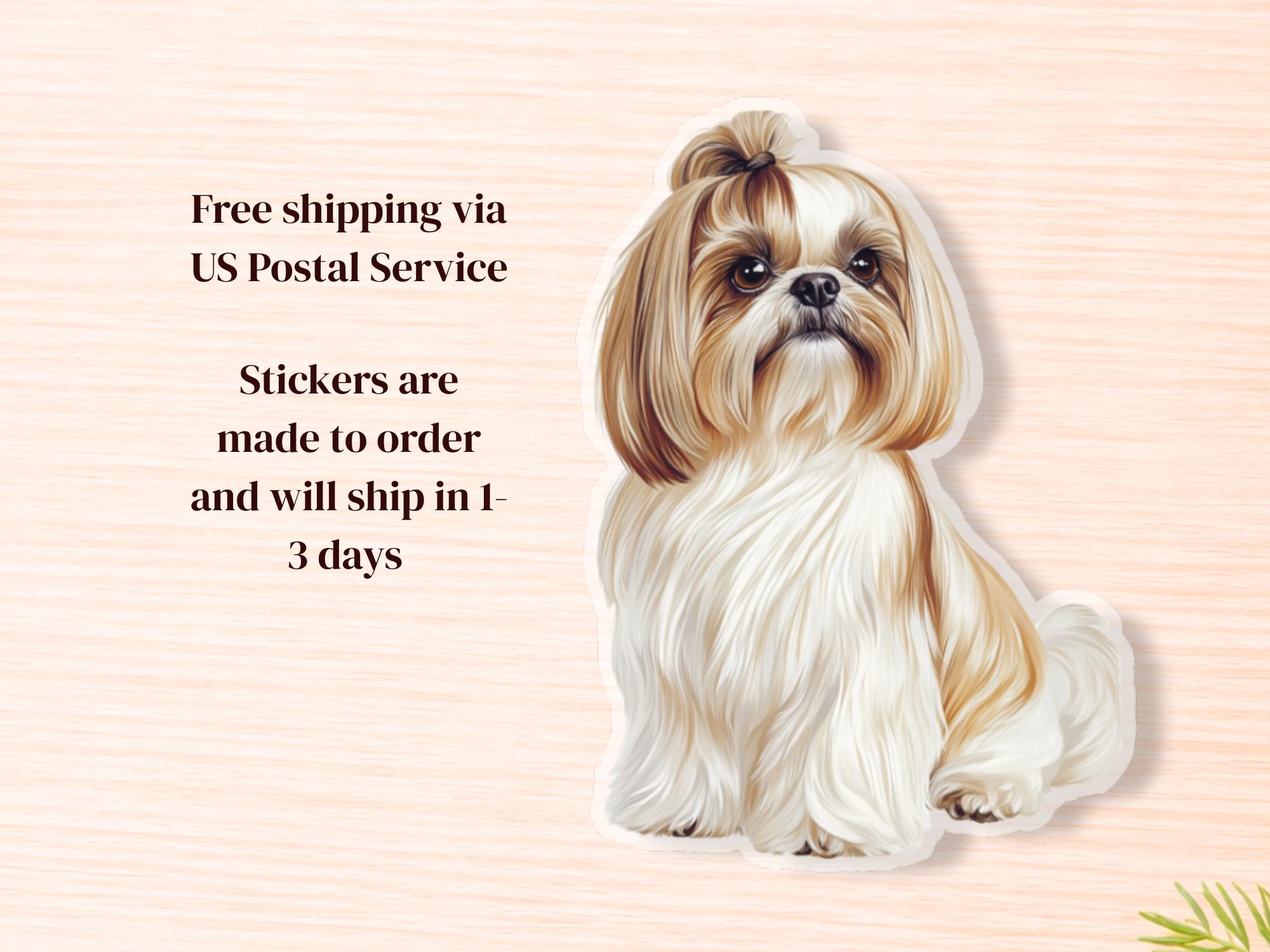 Shih Tzu Vinyl Sticker | Waterproof Dog Decal (Laptop, Water Bottle) - Image 3