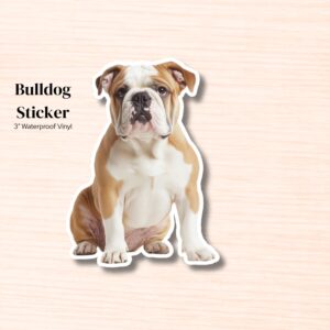 Bulldog Sticker | Waterproof Vinyl Dog Decal (Laptop, Water Bottle)