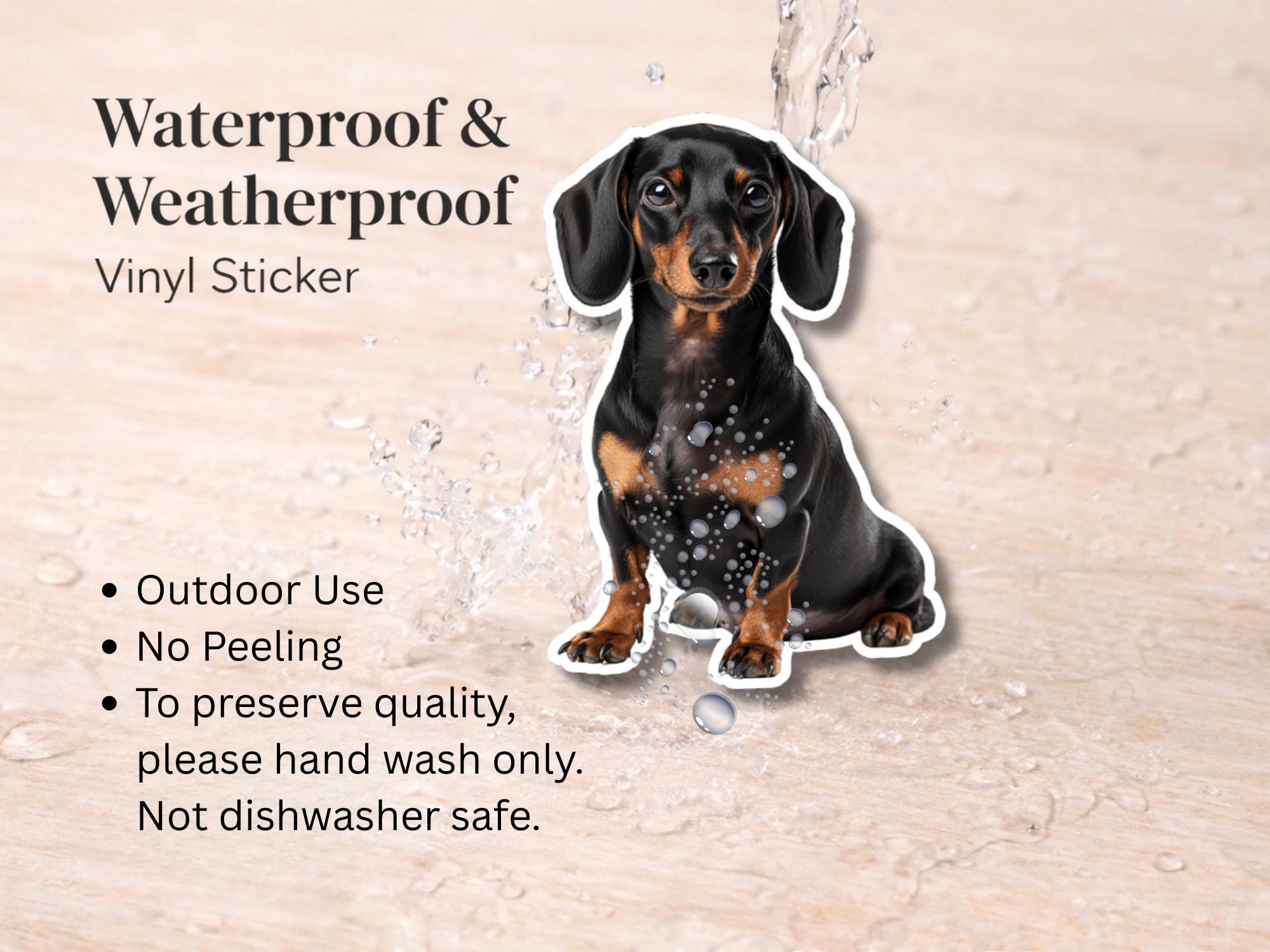 Dachshund Sticker | Waterproof Vinyl Dog Decal (Laptop, Water Bottle) - Image 3