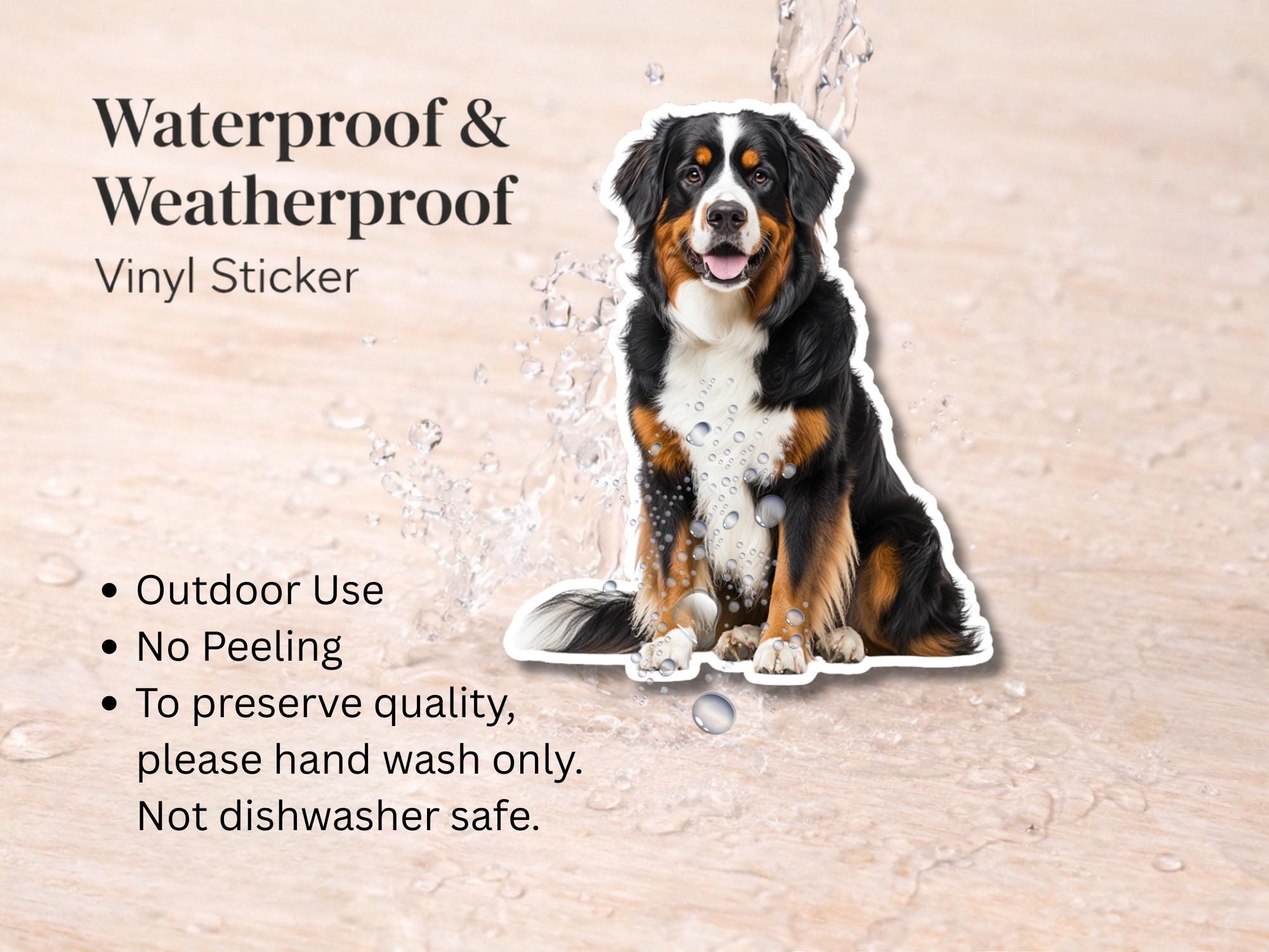 Bernese Mountain Dog Sticker | Waterproof Vinyl Dog Decal (Laptop, Water Bottle) - Image 3