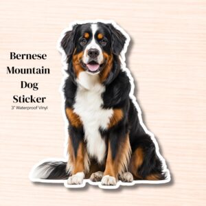 Bernese Mountain Dog Sticker | Waterproof Vinyl Dog Decal (Laptop, Water Bottle)