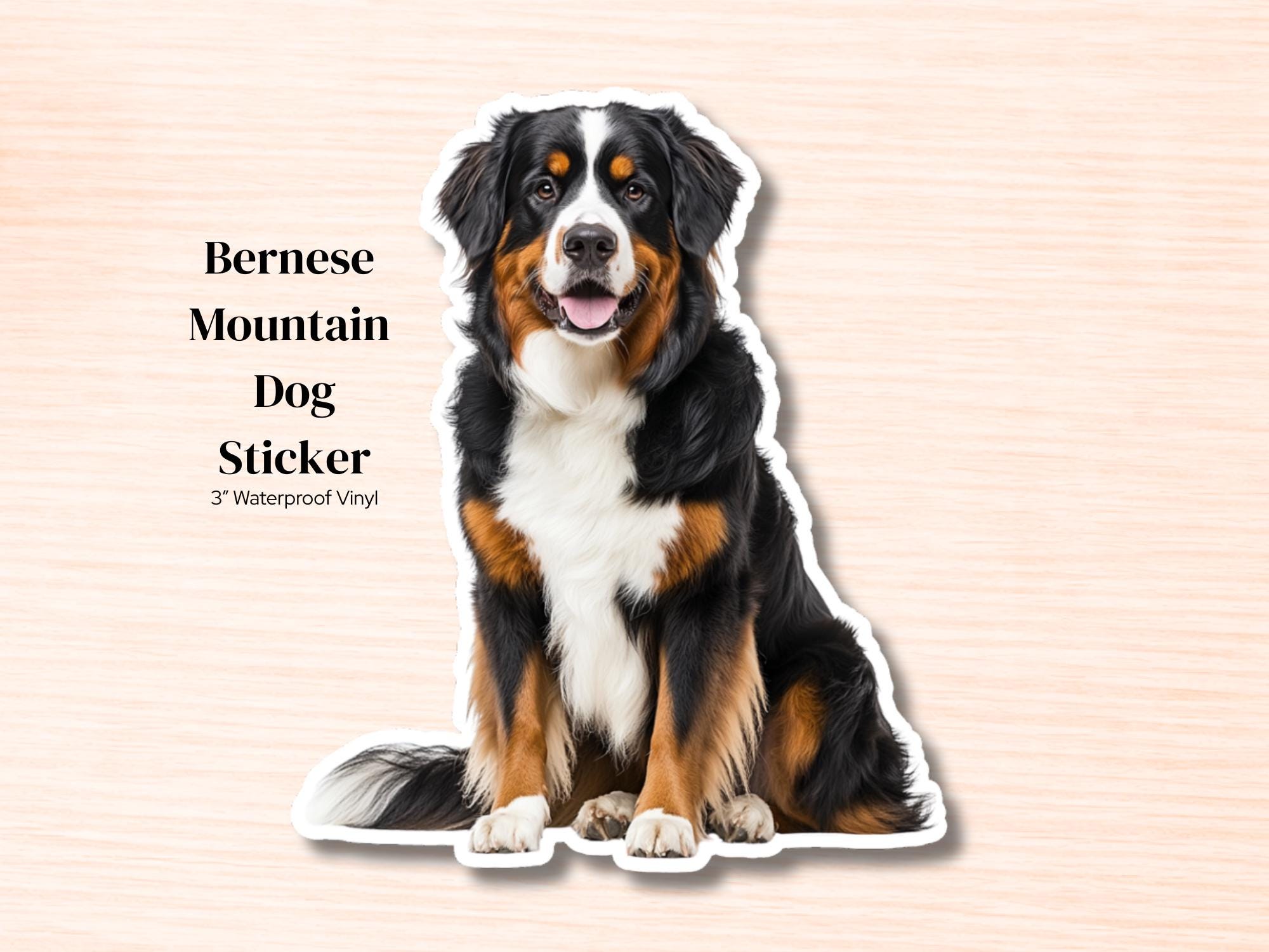 Bernese Mountain Dog Sticker | Waterproof Vinyl Dog Decal (Laptop, Water Bottle)