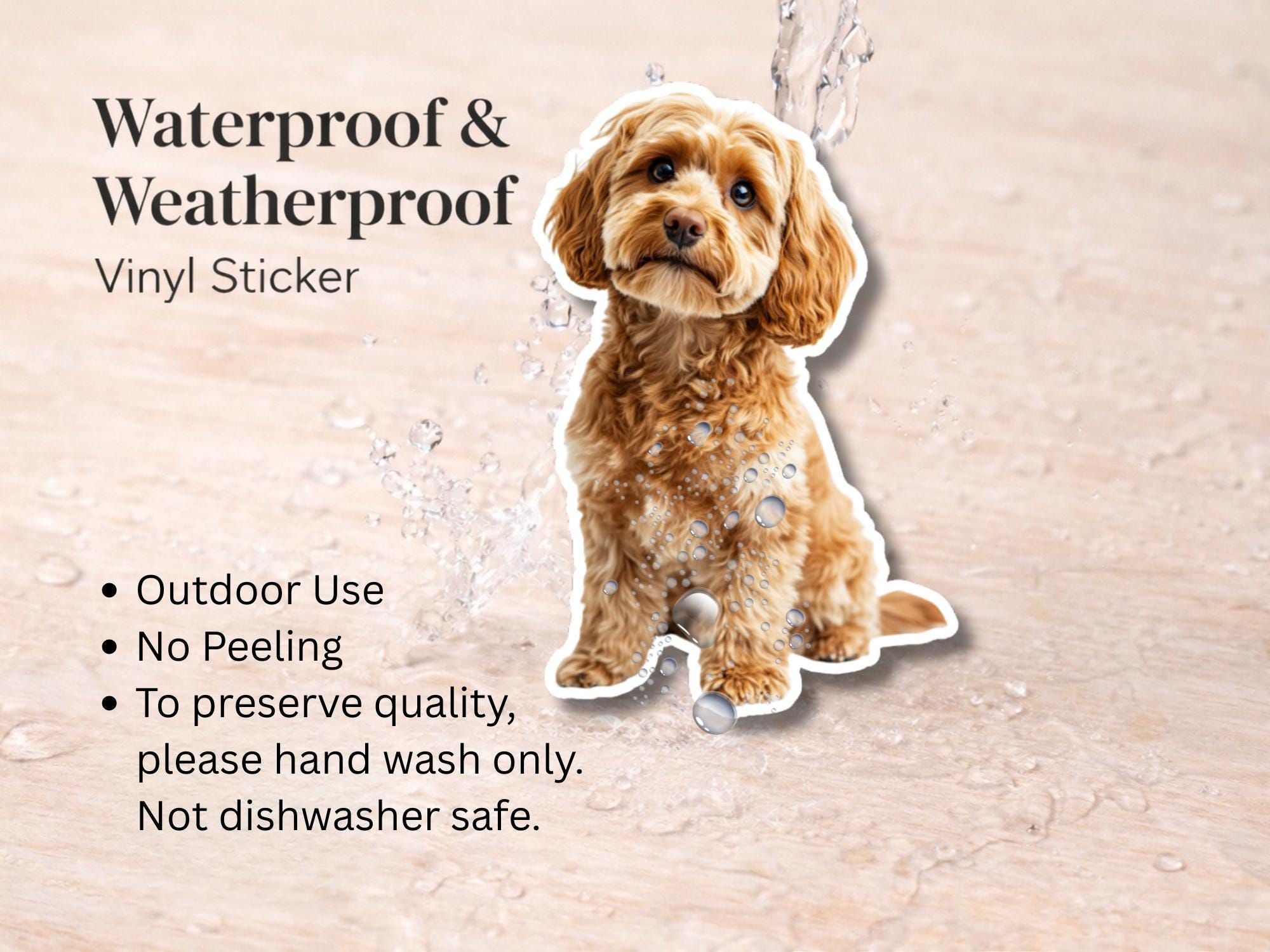Cockapoo Sticker | Waterproof Vinyl Dog Decal (Laptop, Water Bottle) - Image 3