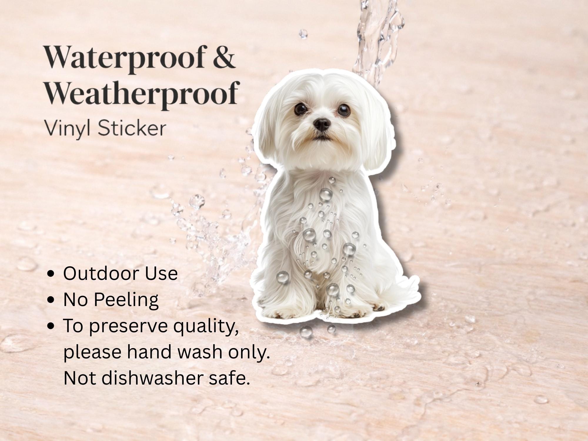 Maltese Sticker | Waterproof Vinyl Dog Decal (Laptop, Water Bottle) - Image 3