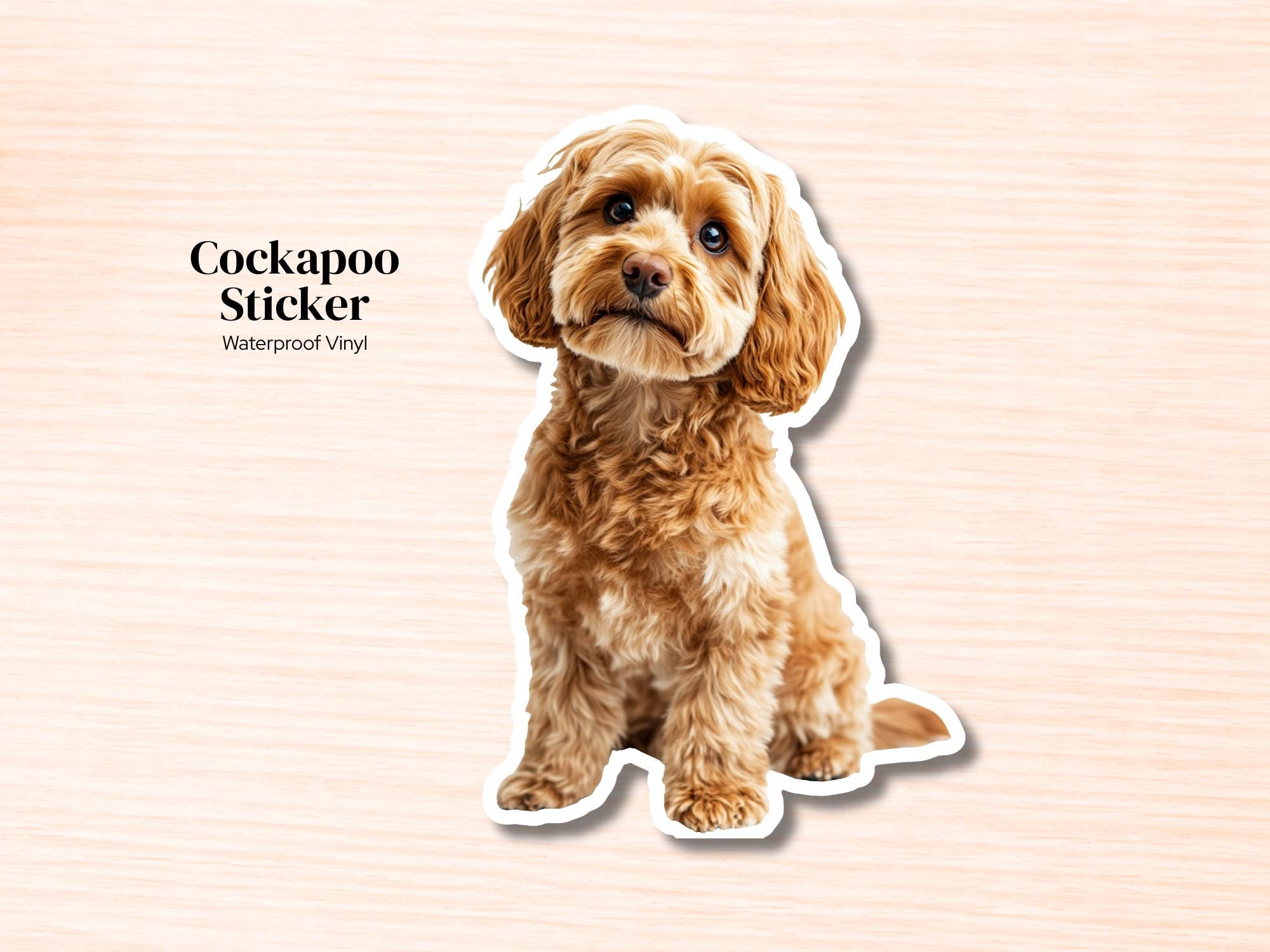 Cockapoo Sticker | Waterproof Vinyl Dog Decal (Laptop, Water Bottle)
