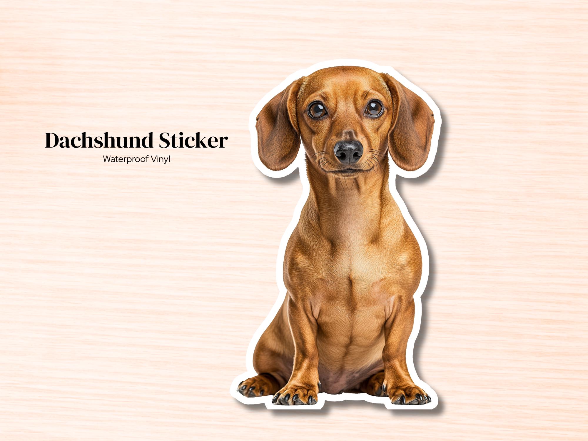 Dachshund Sticker | Waterproof Vinyl Dog Decal (Laptop, Water Bottle)