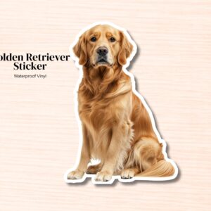 Golden Retriever Sticker | Waterproof Vinyl Dog Decal (Laptop, Water Bottle)