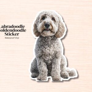 Labradoodle / Goldendoodle Sticker | Waterproof Vinyl Decal (Laptop, Water Bottle)