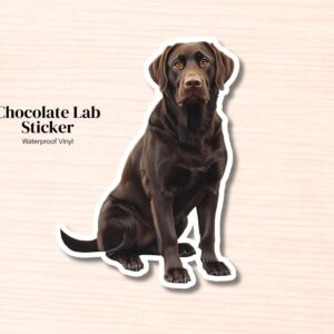 Chocolate Lab Sticker | Waterproof Vinyl Labrador Retriever Decal (Laptop, Water Bottle)