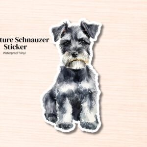 Miniature Schnauzer Sticker | Waterproof Vinyl Dog Decal (Laptop, Water Bottle)