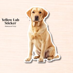 Yellow Lab Sticker | Waterproof Vinyl Labrador Retriever Decal (Laptop, Water Bottle)