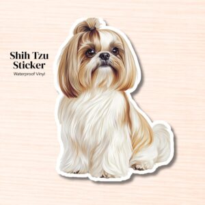 Shih Tzu Vinyl Sticker | Waterproof Dog Decal (Laptop, Water Bottle)