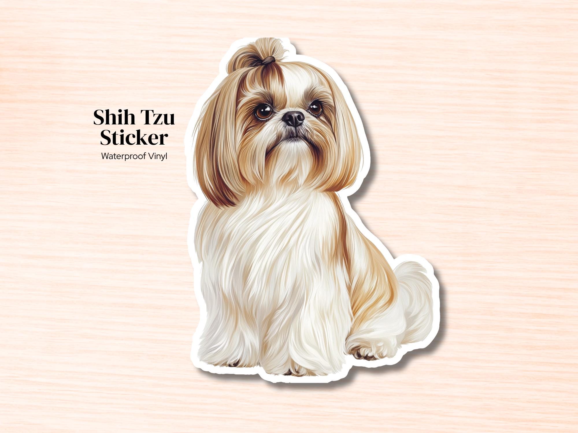 Shih Tzu Vinyl Sticker | Waterproof Dog Decal (Laptop, Water Bottle)