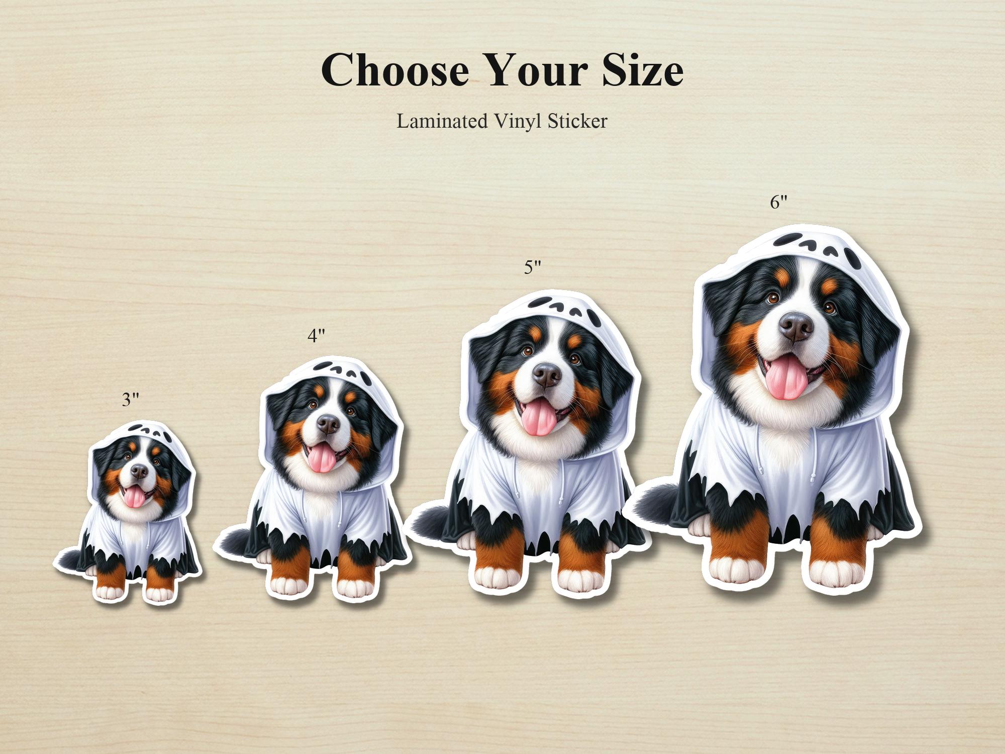 Bernese Mountain Dog Ghost Puppy Sticker | Waterproof Vinyl Halloween Costume Dog Decal - Image 2