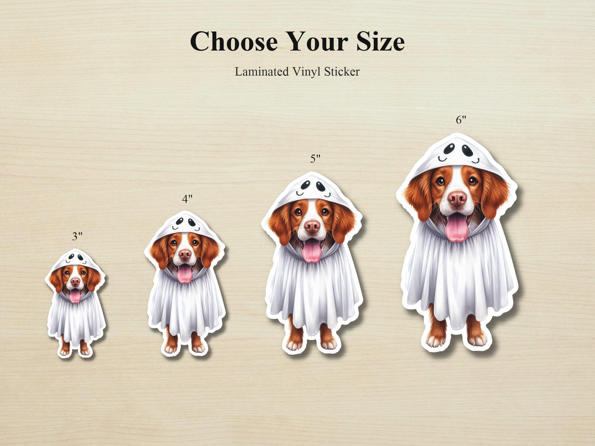 Brittany Spaniel Ghost Puppy Sticker | Waterproof Vinyl Halloween Costume Dog Decal - Image 2