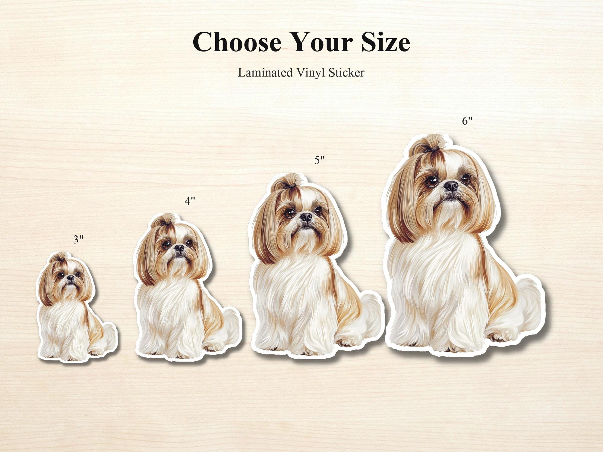 Shih Tzu Vinyl Sticker | Waterproof Dog Decal (Laptop, Water Bottle) - Image 2