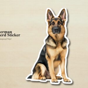 German Shepherd Sticker | Waterproof Vinyl Dog Decal (Laptop, Water Bottle)