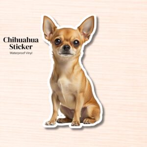 Chihuahua Sticker | Waterproof Vinyl Tan Chihuahua Decal (Laptop, Water Bottle)