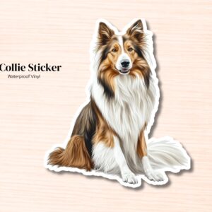 Collie Sticker | Waterproof Vinyl Dog Decal (Laptop, Water Bottle)