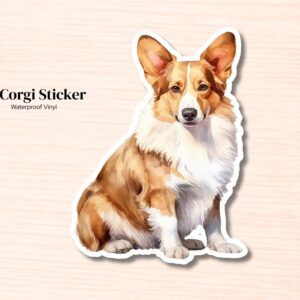 Corgi Sticker | Waterproof Vinyl Dog Decal (Laptop, Water Bottle)