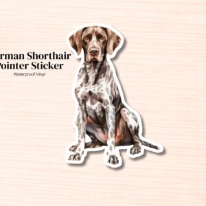 German Shorthair Pointer Sticker | Waterproof Vinyl Dog Decal (Laptop, Water Bottle)