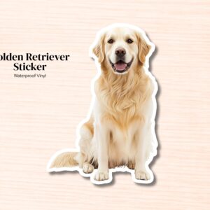 Golden Retriever Sticker | Waterproof Vinyl Dog Decal (Laptop, Water Bottle)