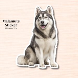 Malamute Sticker | Waterproof Vinyl Dog Decal (Laptop, Water Bottle)