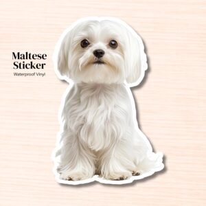 Maltese Sticker | Waterproof Vinyl Dog Decal (Laptop, Water Bottle)