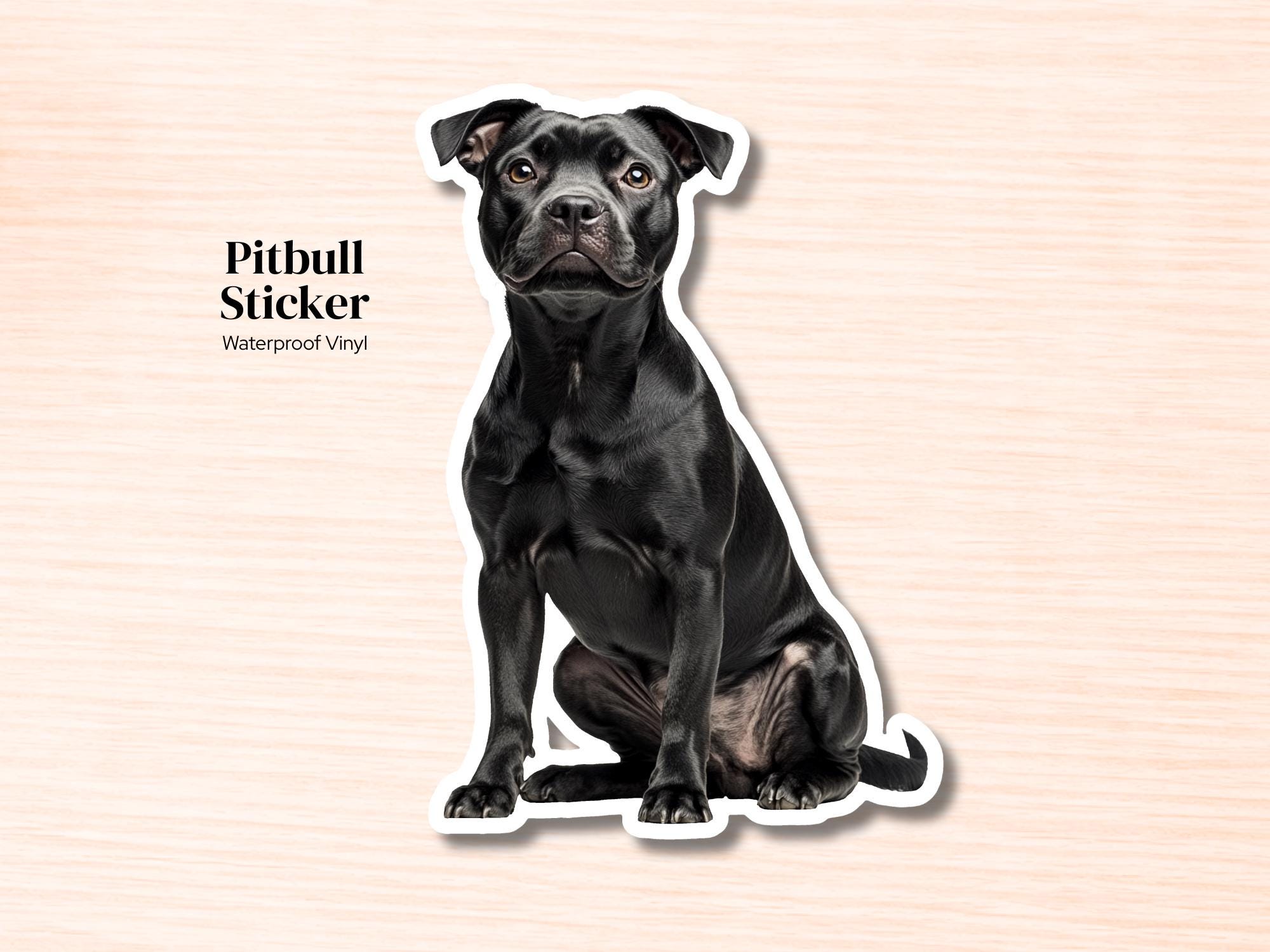 Black Pitbull Sticker | Waterproof Vinyl Dog Decal