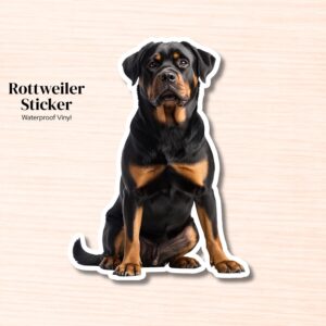 Rottweiler Sticker | Waterproof Vinyl Dog Decal, Laptop, Water Bottle (Weatherproof)