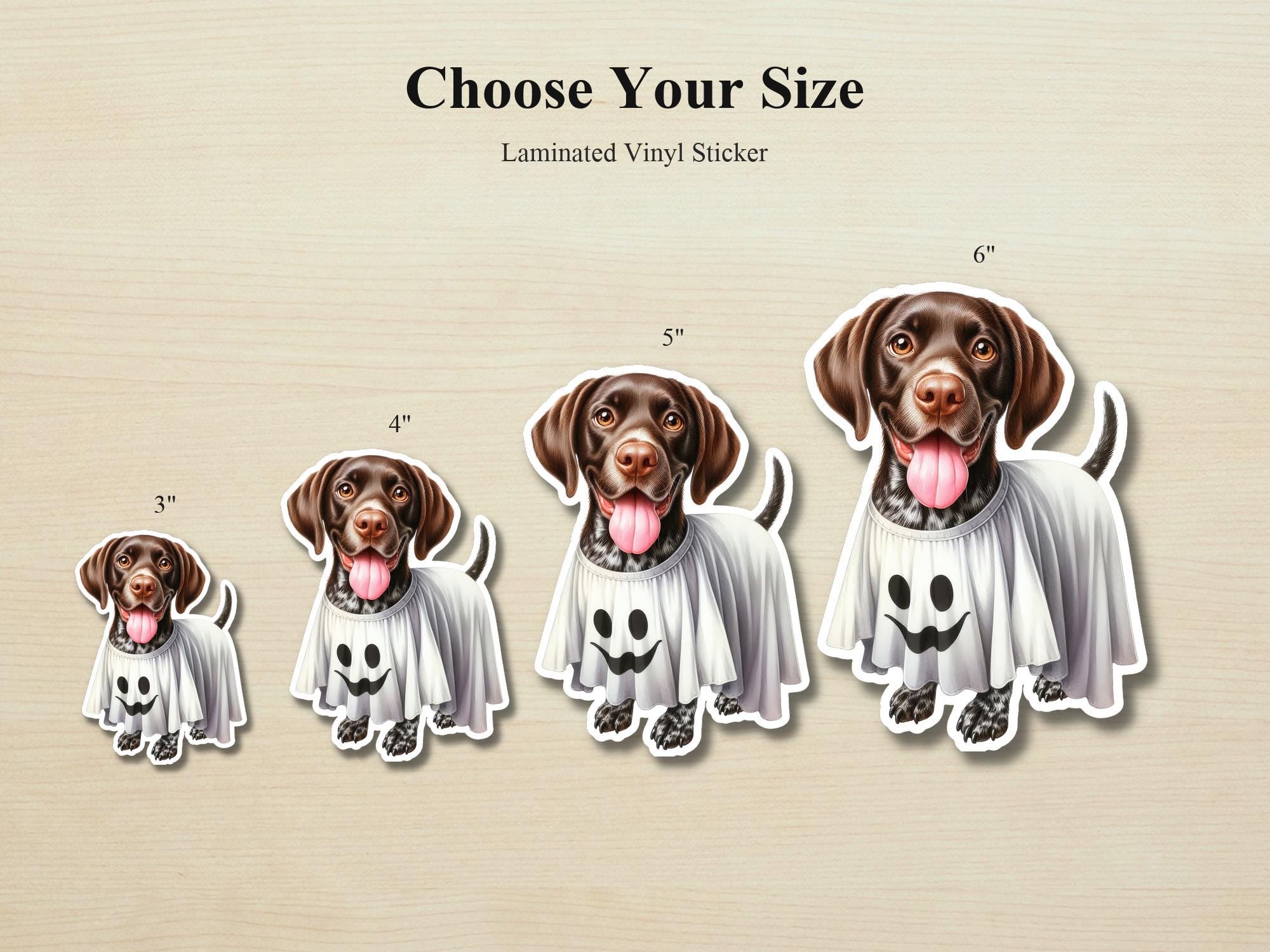 German Shorthaired Pointer Ghost Puppy Sticker | Waterproof Vinyl Halloween Costume Dog Decal - Image 2