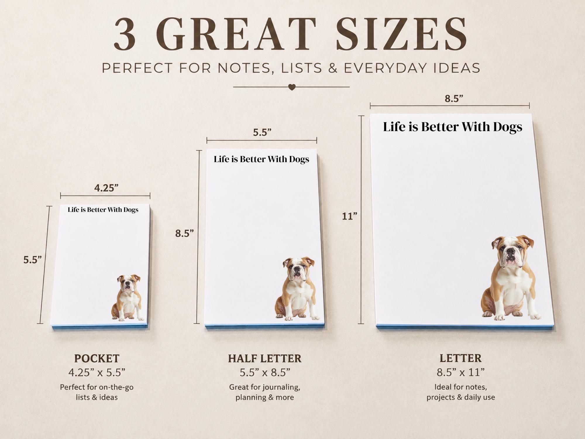 English Bulldog Notepad - Image 3