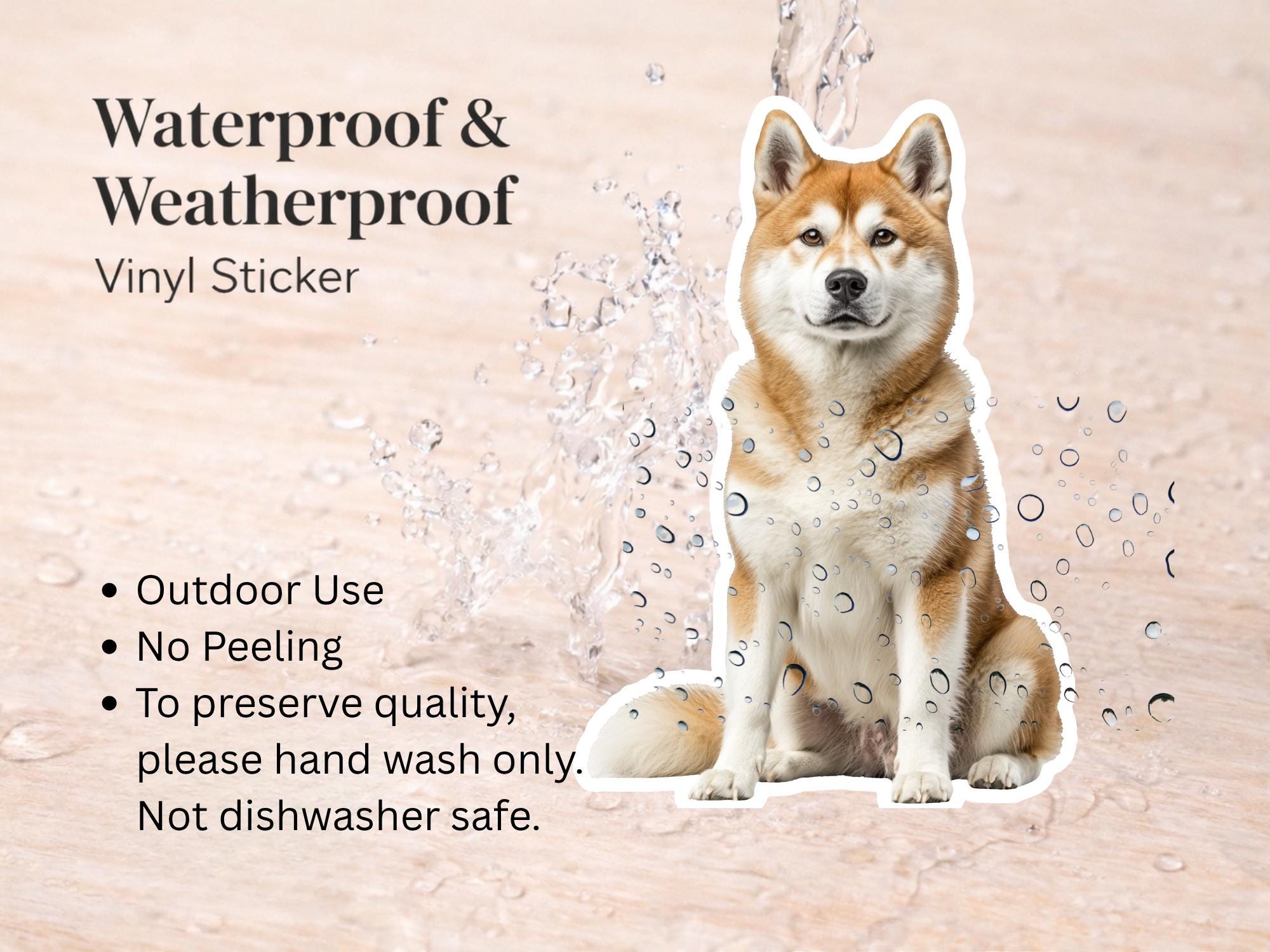 Akita Sticker | Waterproof Vinyl Dog Decal - Image 3