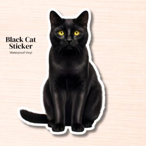 Black Cat Sticker | Waterproof Vinyl Cat Decal