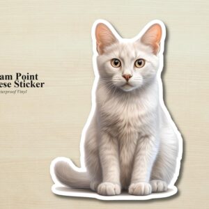 Cream Point Siamese Cat Sticker | Waterproof Vinyl Cat Decal