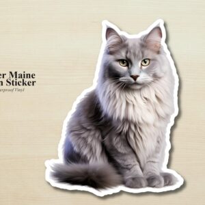 Maine Coon Cat Sticker | Waterproof Vinyl Cat Decal