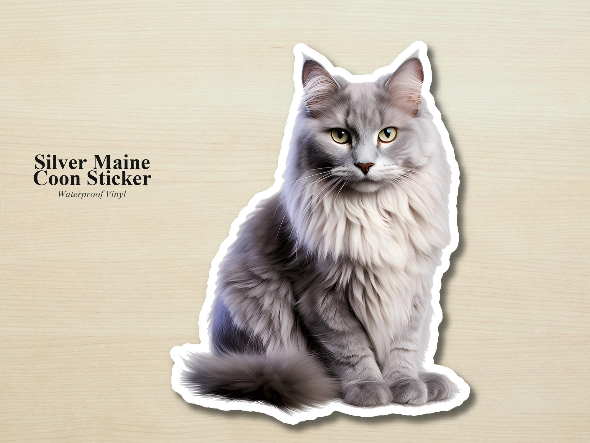 Maine Coon Cat Sticker | Waterproof Vinyl Cat Decal