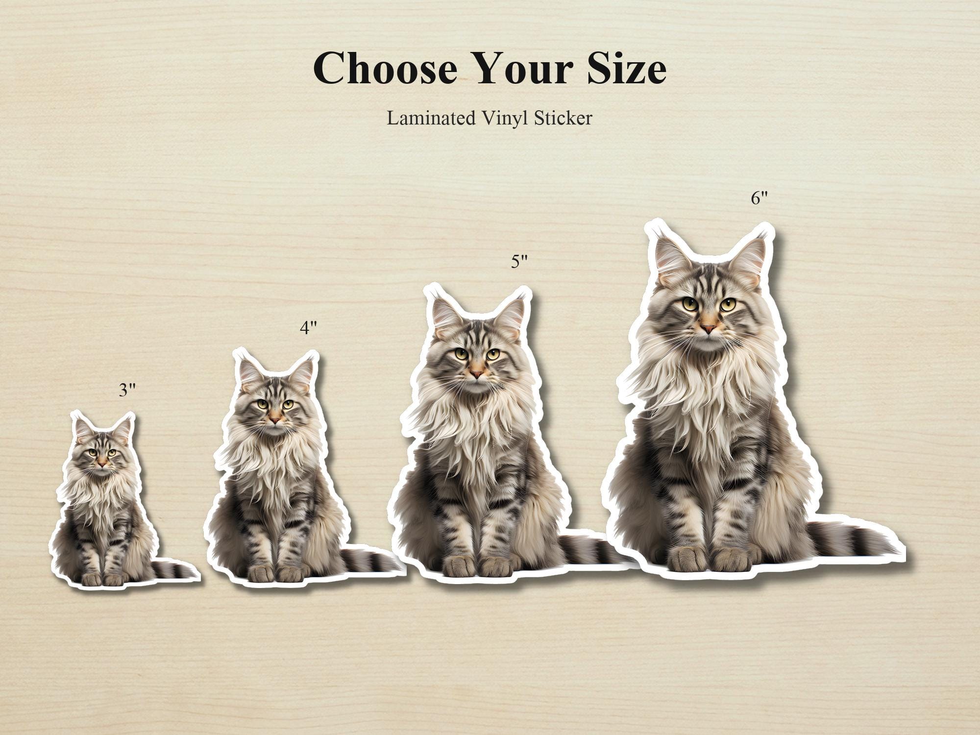 Maine Coon Cat Sticker | Waterproof Vinyl Cat Decal - Image 2