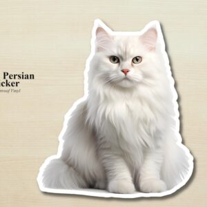 White Persian Cat Sticker | Waterproof Vinyl Cat Decal