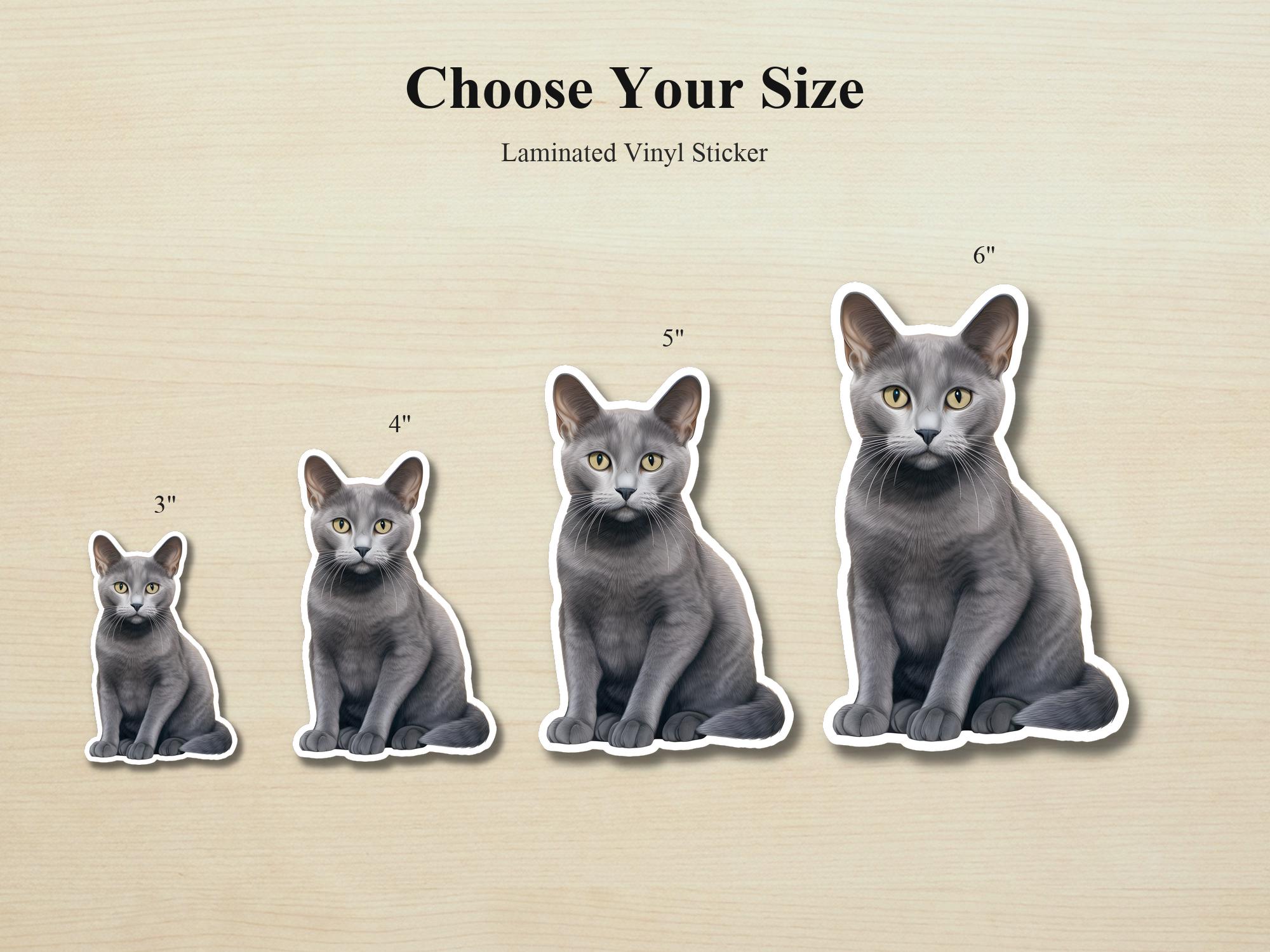 Russian Blue Cat Sticker | Waterproof Vinyl Cat Decal - Image 2
