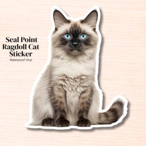 Seal Point Ragdoll Cat Sticker | Waterproof Vinyl Cat Decal