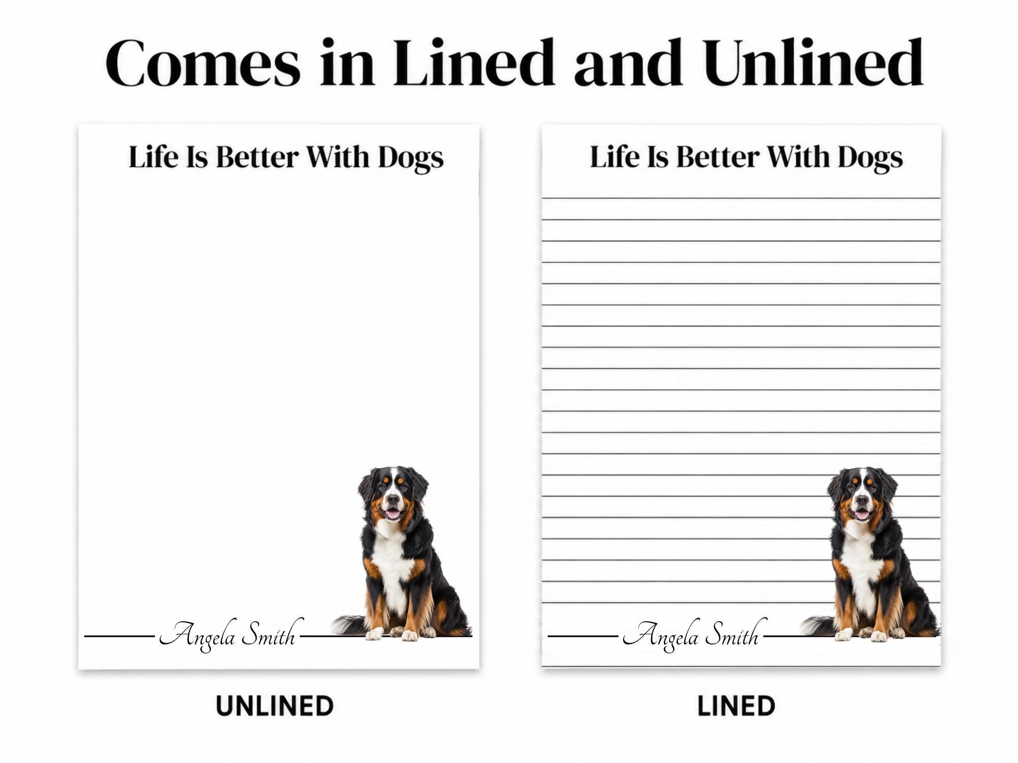 Personalized Bernese Mountain Dog Notepad | Lined or Unlined - Image 5