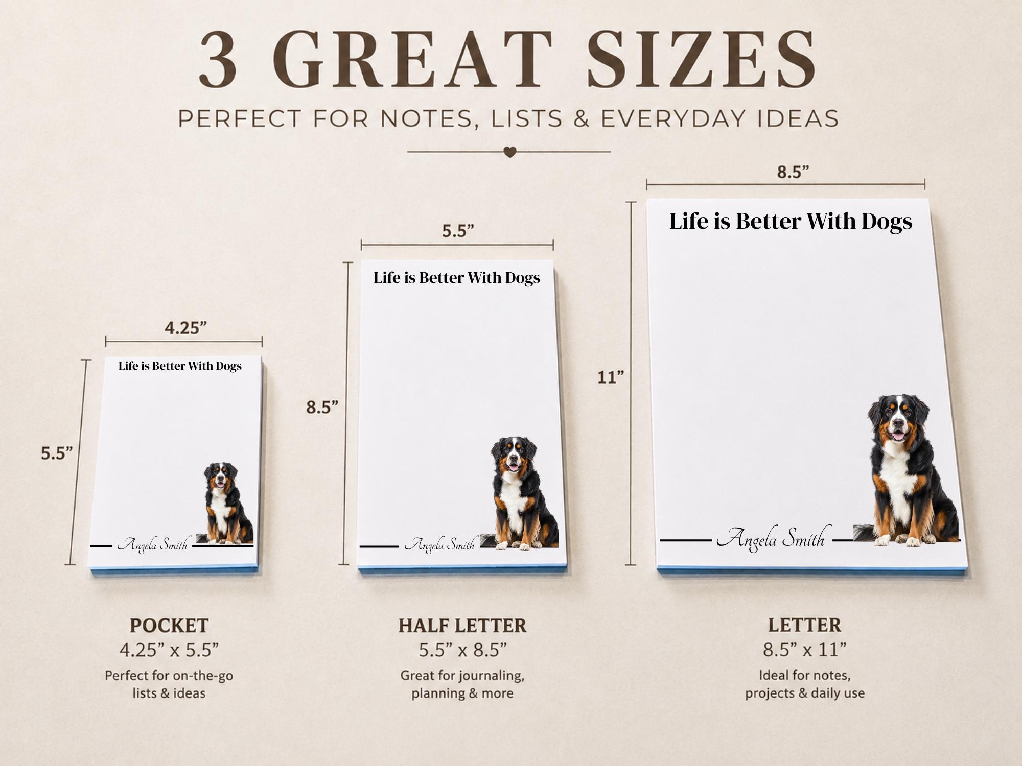 Personalized Bernese Mountain Dog Notepad | Lined or Unlined - Image 3