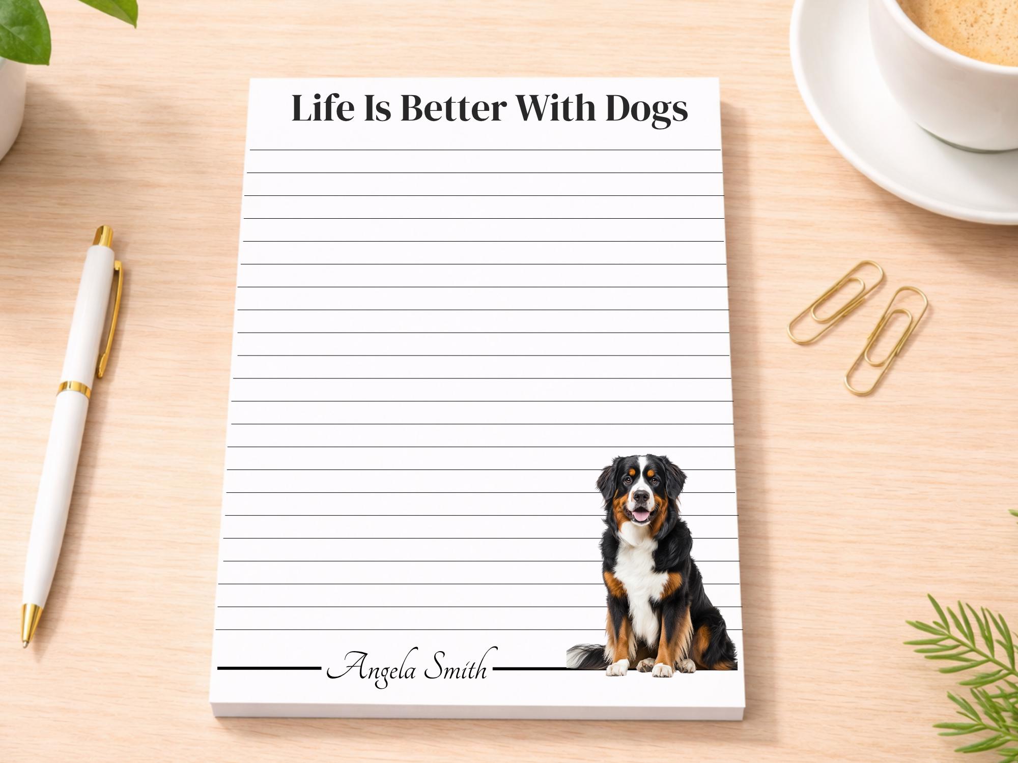 Personalized Bernese Mountain Dog Notepad | Lined or Unlined - Image 2