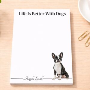 Personalized Boston Terrier Notepad | Lined or Unlined
