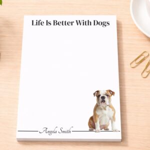 Personalized Old English Bulldog Notepad | Lined or Unlined